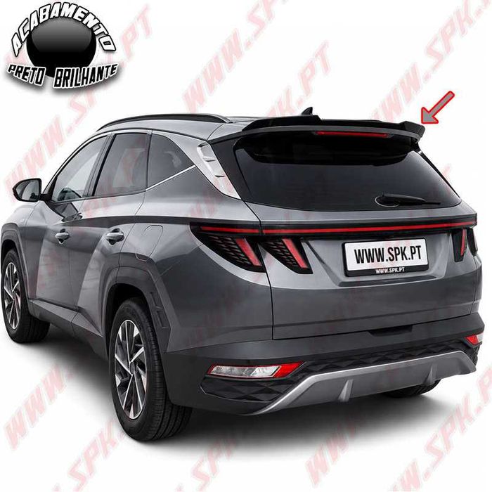 Aileron Traseiro - Hyundai Tucson (2021-) - Fabrico em Plástico ABS - Acabamento Preto Brilhante - Novo