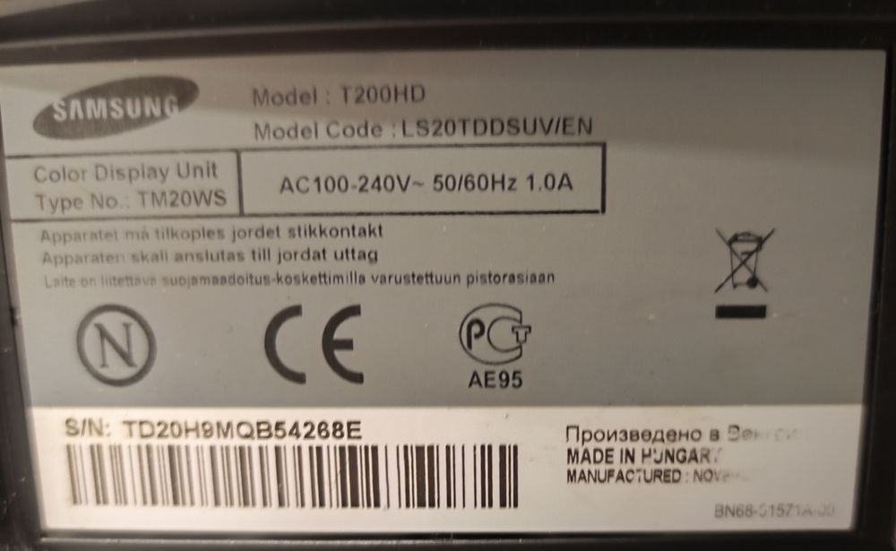 Monitor Samsung T200HD