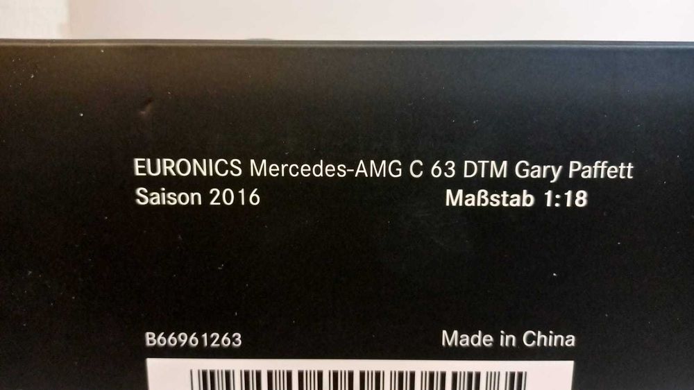 1/18 Mercedes AMG Euronics C63 DTM Gary Paffet - Dealer Edition