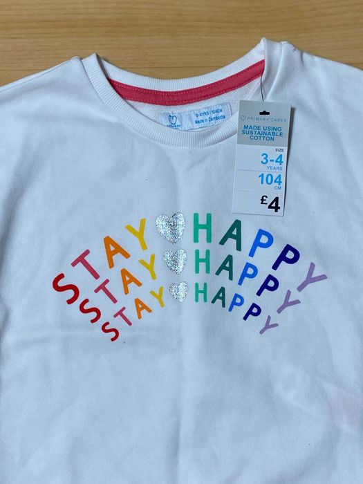 Білосніжний реглан унісекс Primark, р.104см