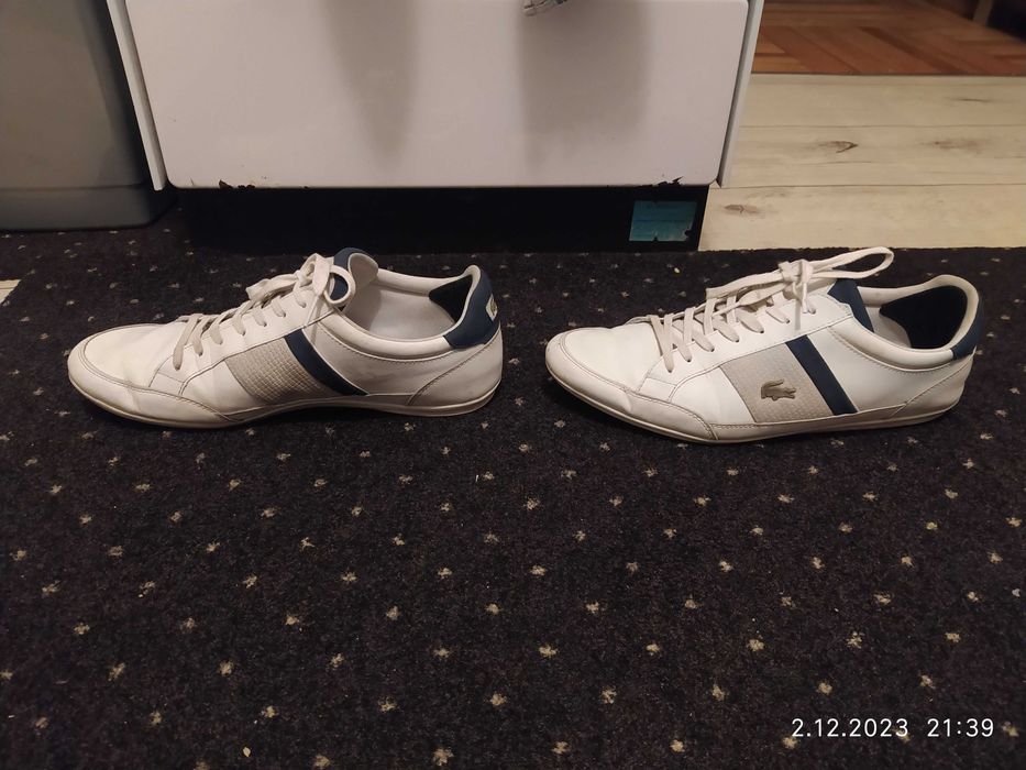 Sneakersy LACOSTE CHAYMON  skóra naturalna biale 44r 285mm