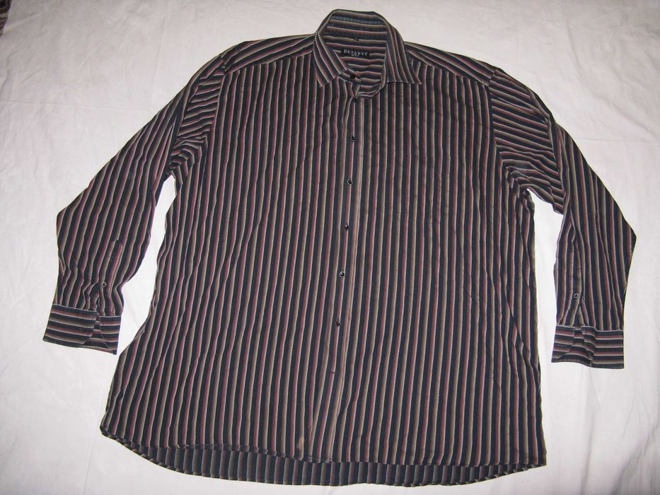 koszula paski długi rękaw Bexley's Man 47 48 duża XXL 2XL XXXL 3XL kieszonka klata 134cm