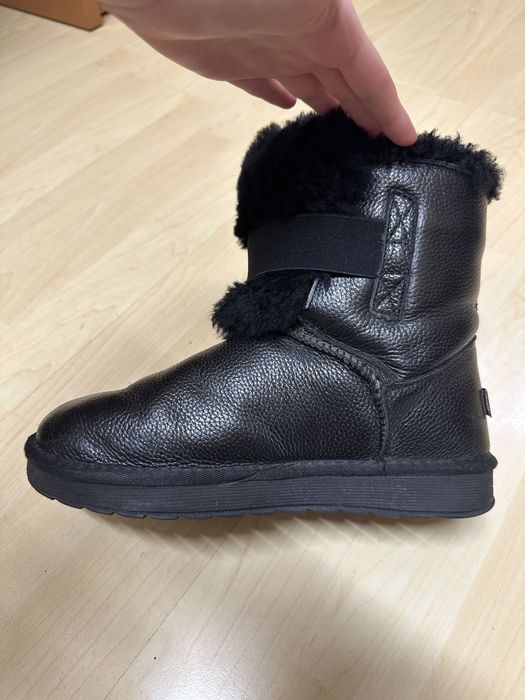 Угги кожаные, натуральный мех на ногу до 37р