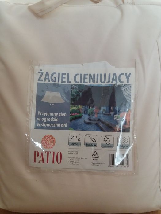 Żagiel i pokrowiec ochronny na stół
