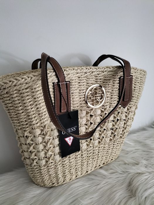 Piękna torebka koszyk na lato wakacje w stylu Boho mieści format A4