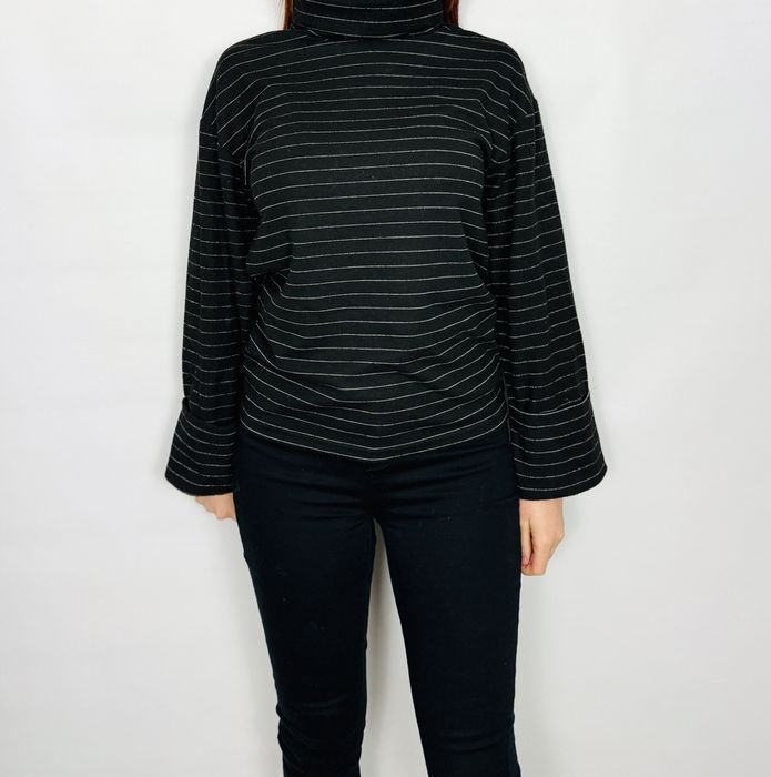 Czarny golf w delikatne prążki XXS/XS 32/34 Primark