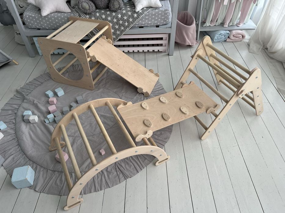 комплект Монтесорі . Трикутник Піклер+ гірка монтесорі+ Арка SkillWood