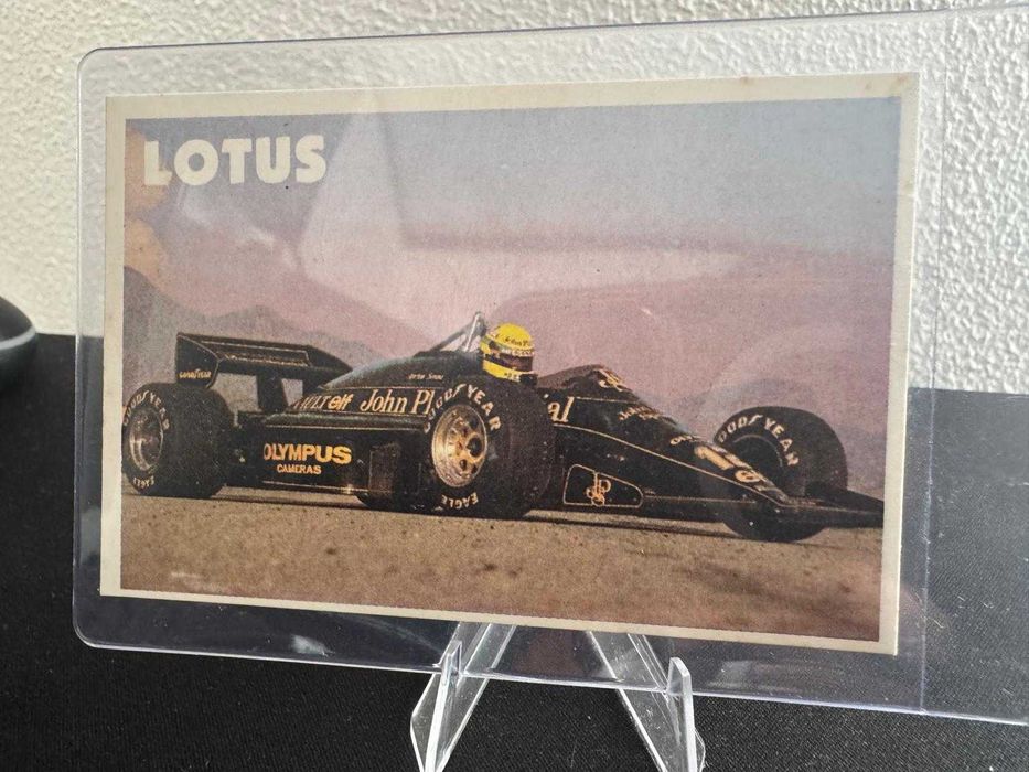 1986 Ayrton Senna Lotus F1 Grand Prix World Drivers Champ Carta Calendário Portuguesa