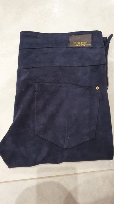 Spodnie zamszowe granatowe zara 36 s
