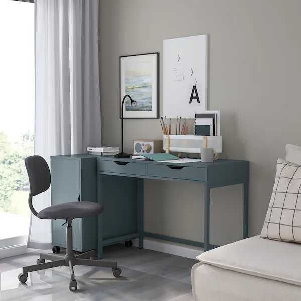 Secretária Gama ALEX do IKEA turquesa acinzentado 132x58