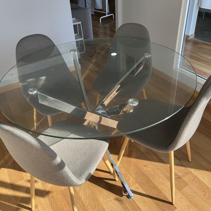 Mesa de vidro 1.2m como nova