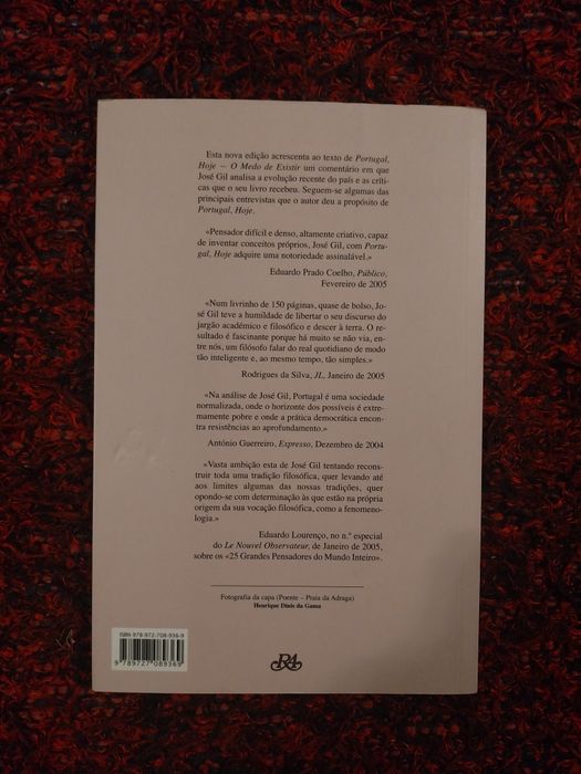 Portugal,  Hoje  o Medo de Existir  - José Gil