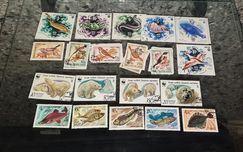 Марки фауна животные. СССР, Венгрия, Монголия, Польша.