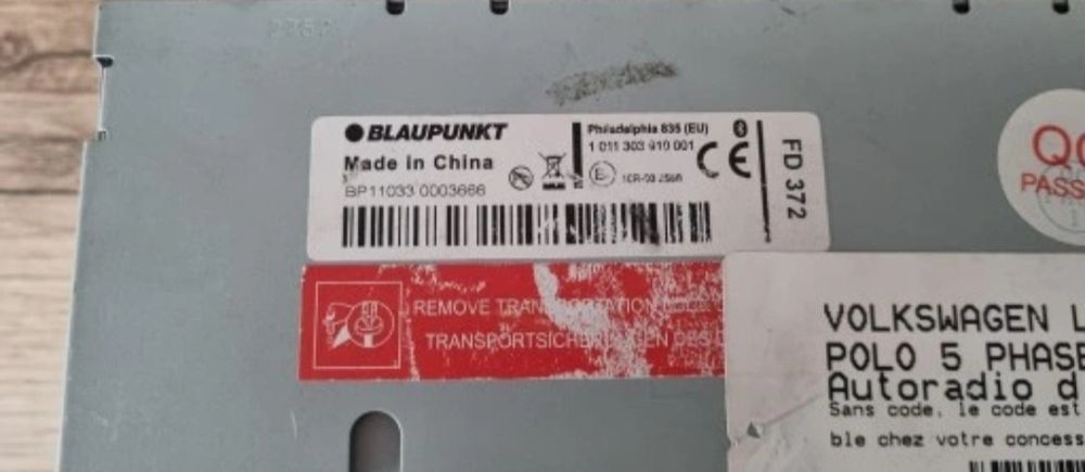 Radio Nawigacja  VW Golf6 Passat B7 Blaupunkt  PHILADELFIA 835 Bluetooth SD