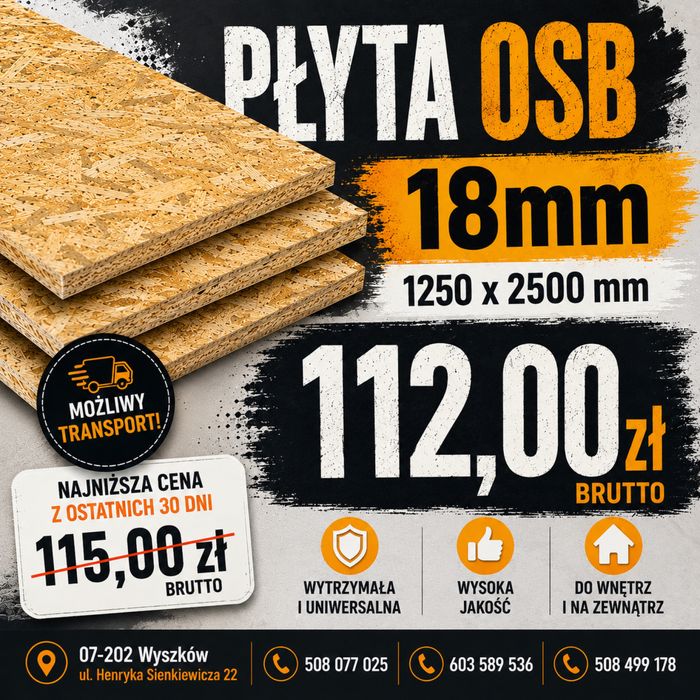 Płyta OSB 18mm 1250x2500mm