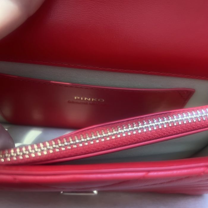 Torebka pinko złoty lancuszek red