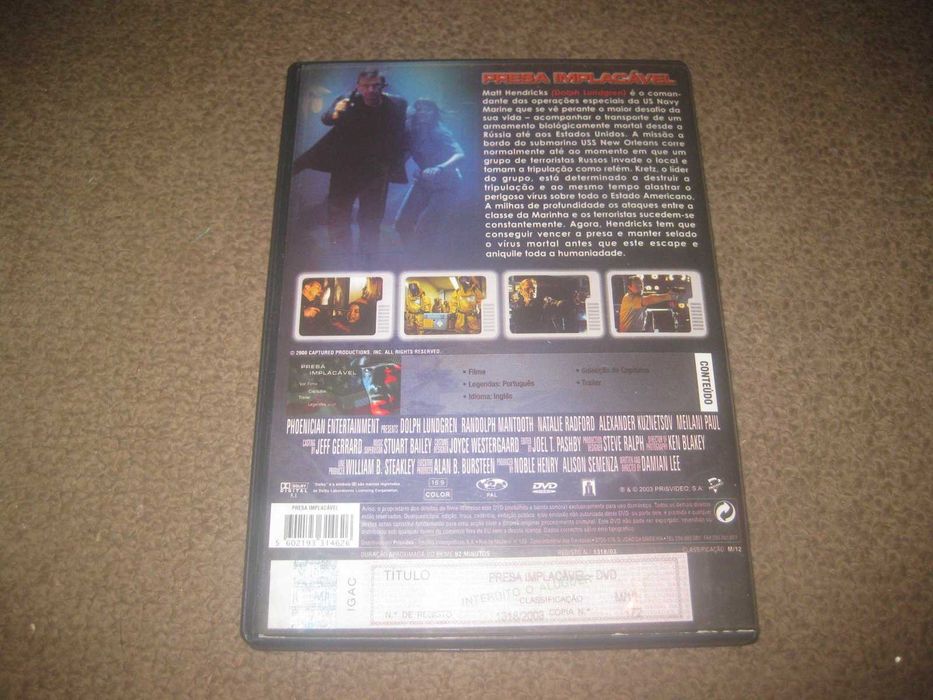 DVD "Agent Red- Presa Implacável" com Dolph Lundgren/Raríssimo!
