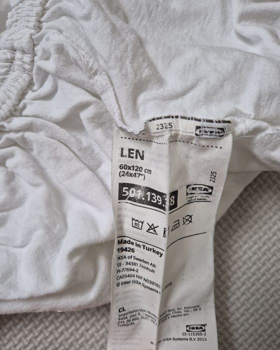 Wodoodporny ochraniacz na materac 120x60 Ikea Lenast + prześcieradło