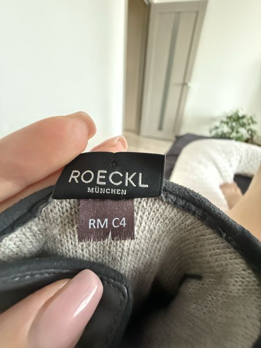 Перчатки Roeckl сірі шкіра