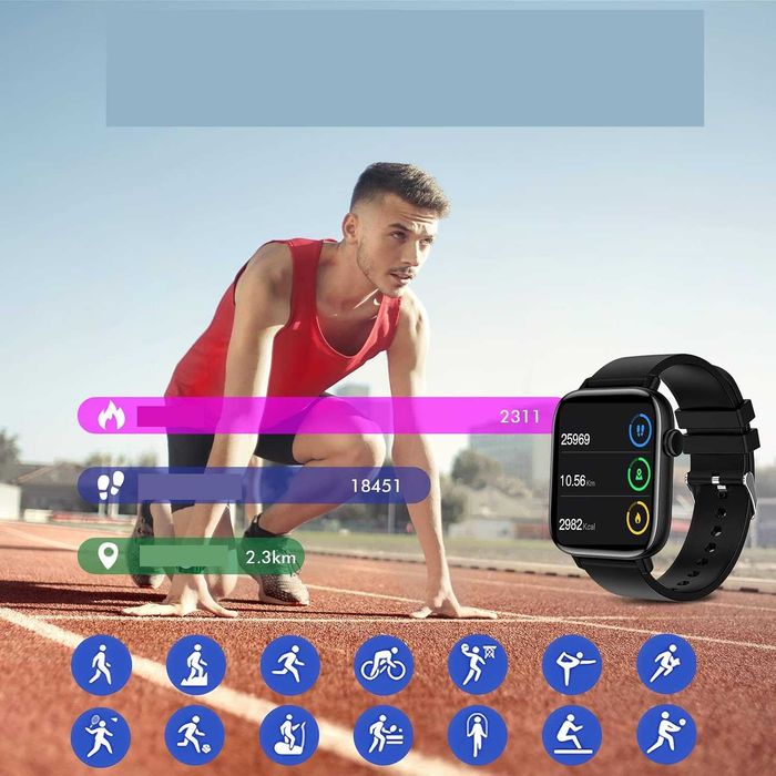 Smartwatch dla iPhona Czarny