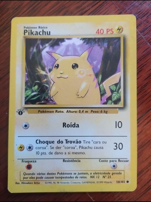 Pikachu pokemon base set Português (primeira edição)