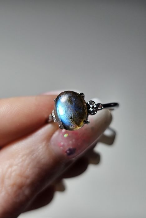 Labradoryt naturalny Pierścionek