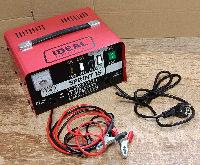 Prostownik samochodowy Ideal SPRINT 15 230V 12-24V transformator 15A