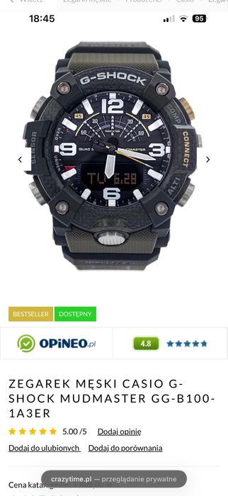 egarek CASIO g-shock Mudmaster GGB100-1A3ER