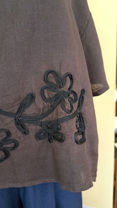 Acqua&Limone Nowa bluzka 100% len brąz czekolada 44 oversize