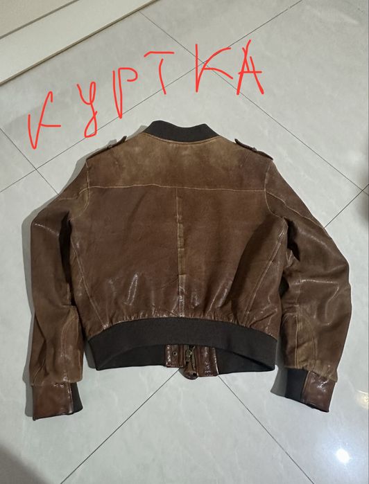 Куртка кожаная Aeronautica итальянская оригинал