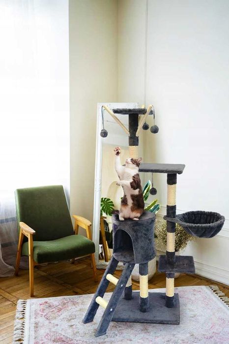 Когтеточка висока,  кігтеточка 138 см, дряпак для кота, будиночок кота