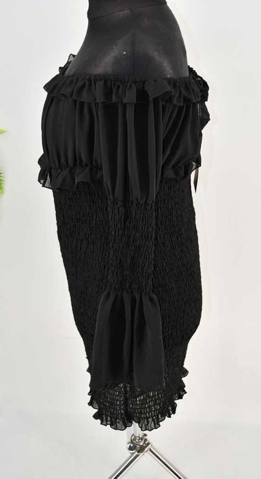 Elegancka sukienka marszczona 38/50 odkryte ramiona