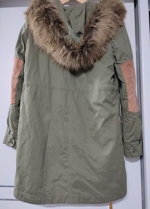 Kurtka parka khaki kożuch