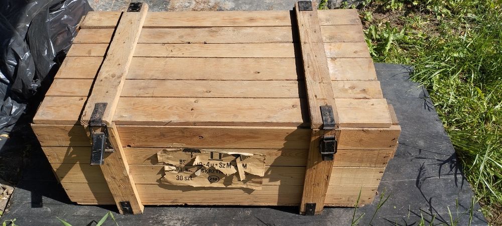 Skrzynia drewniana wojskowa