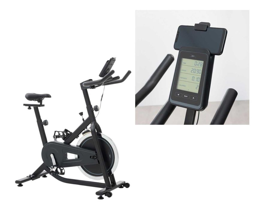 Rowerek stacjonarny treningowy spiningowy LCD smartfon MOCNY 120kg