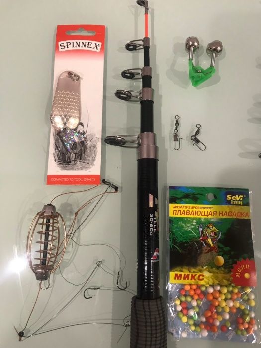 Набор спиннинг телескоп+катушка Кобра+Подарок!Набор 8 в 1
