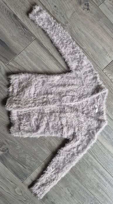 Kardigan sweter szary na 128 cm