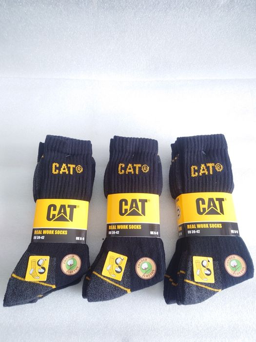Skarpety Robocze CAT roz. 39-42 Wysokie 9PAR Caterpillar Mocne Czarne