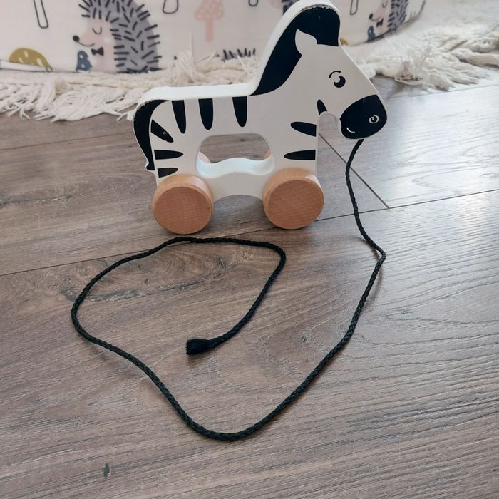Drewniana zebra jeździk