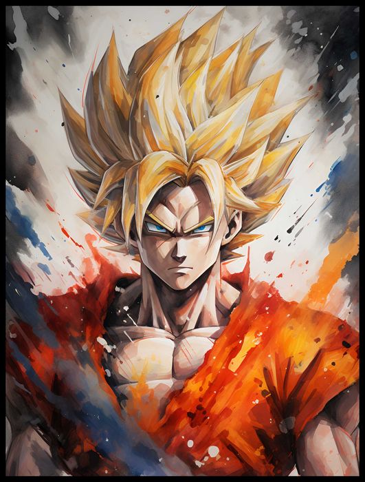 Plakat na Ścianę Obraz Dragon Ball Z Son Goku SSJ2 Anime 40x60 cm