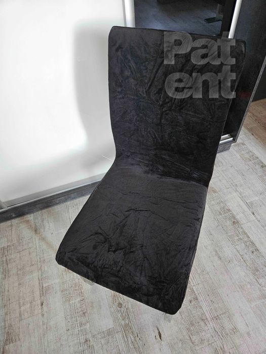 Pokrowce na krzesła miękkie welurowe czarne 4 sztuki welvet