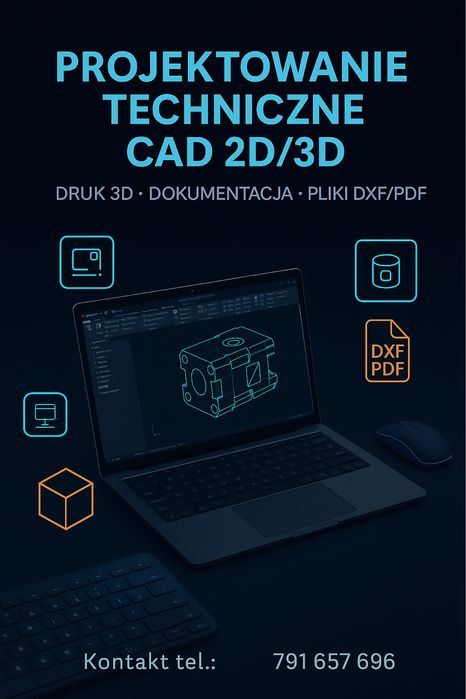 Profesjonalne Projekty CAD 2D/3D | Rysunki Techniczne | Druk 3D |