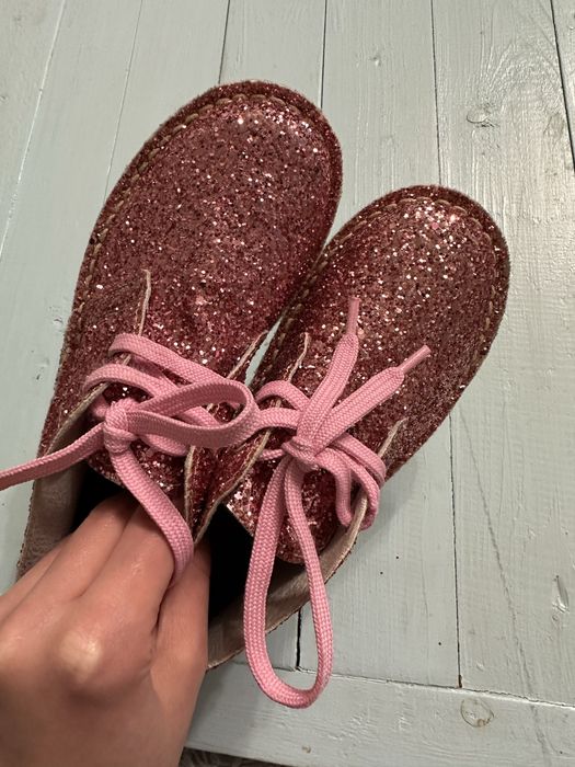 Черевички з глітером, шкіра