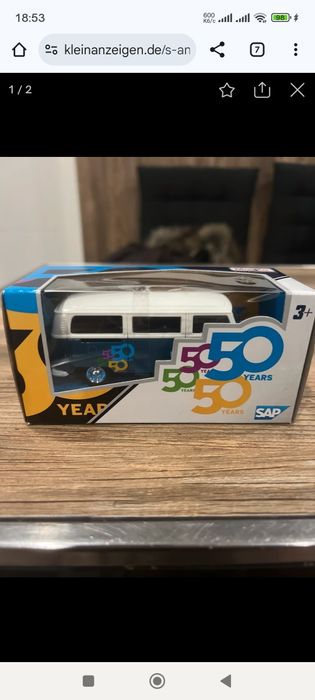 Нова машинка автобус  залізна VW Maisto