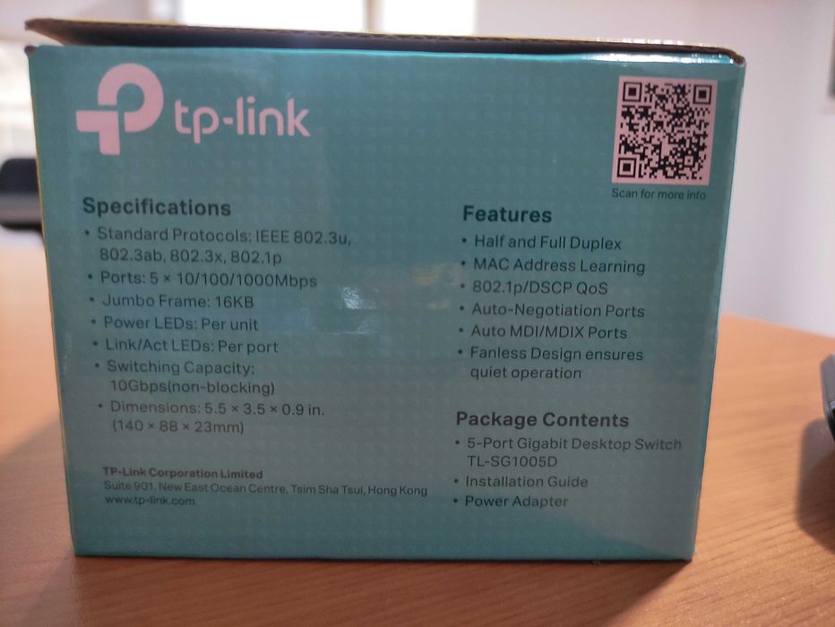 Switch TP-Link TL-SG1005D – 5 Portas Gigabit
