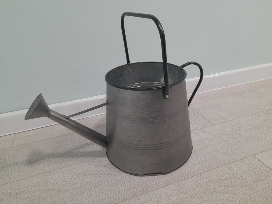 Metalowa ocynkowana duża donica doniczka jak konewka styl retro shabby chic
