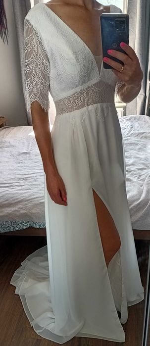 Koronkowa Suknia Ślubna w stylu boho