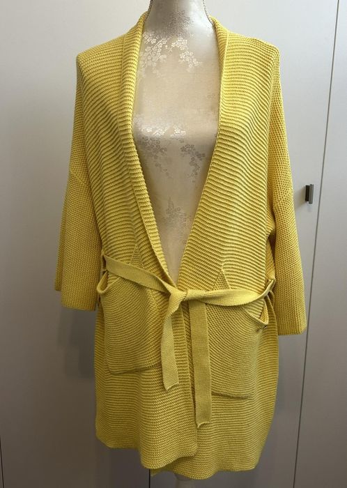 Kardigan Ilpiu sweterek zółty r. M bawełna i akryl