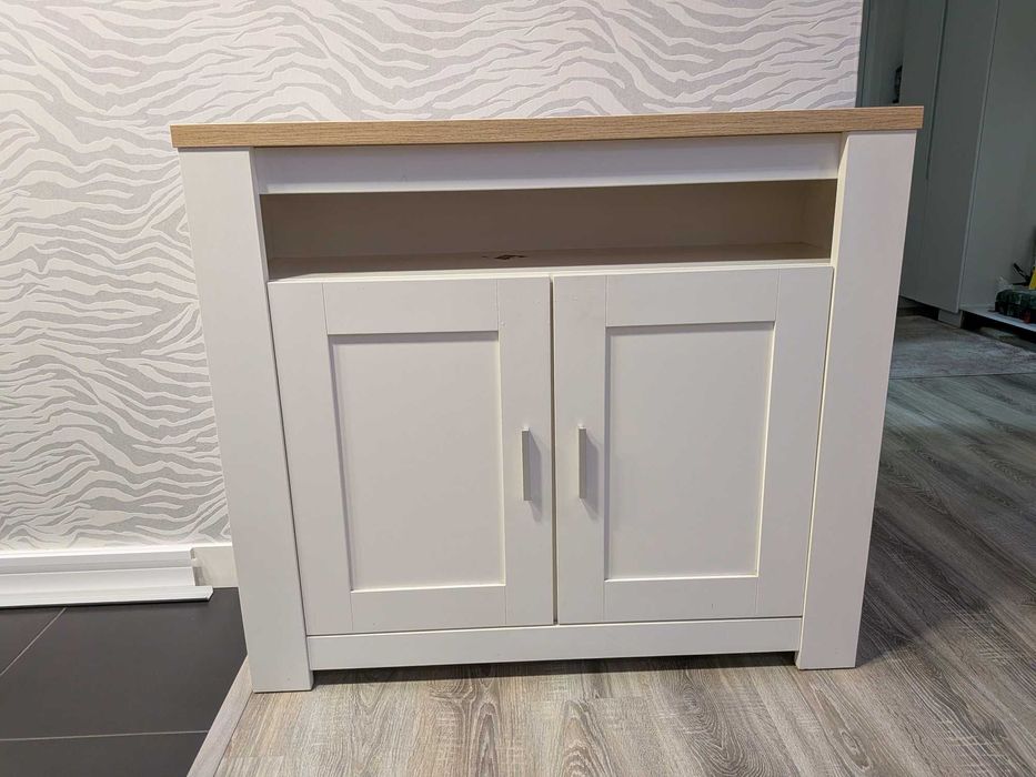 Móvel de entrada tipo  sapateira florida branco ponho