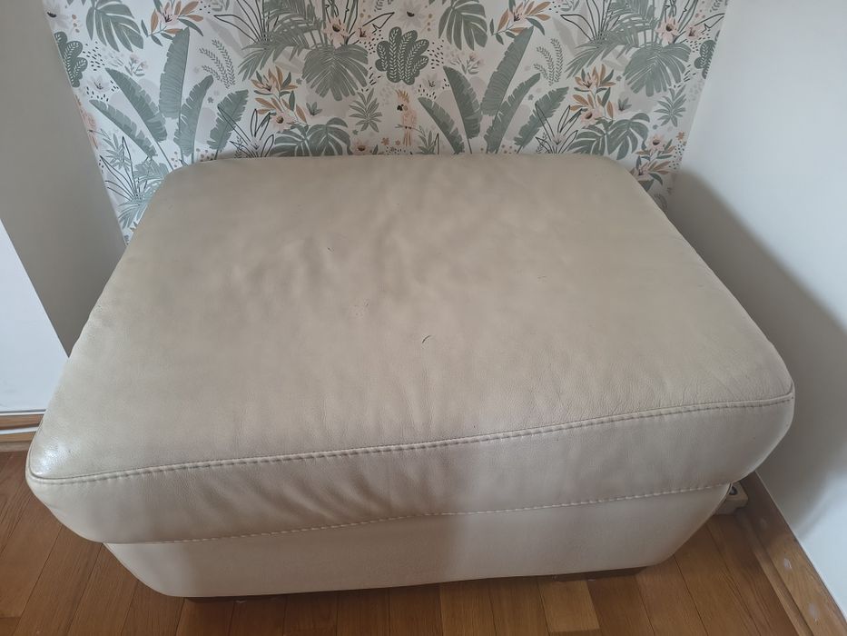 Pufa skórzana podnóżek siedzisko